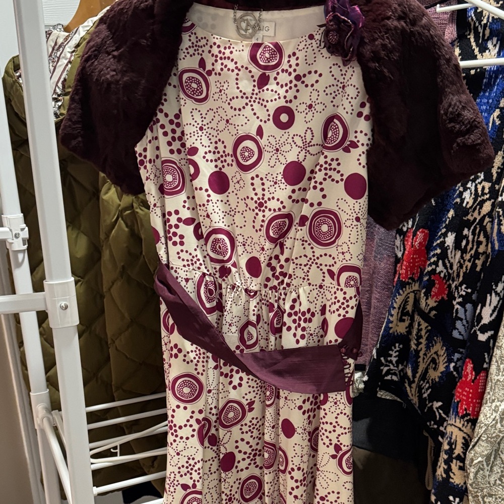 Elegant Purple and Cream Kids Dress